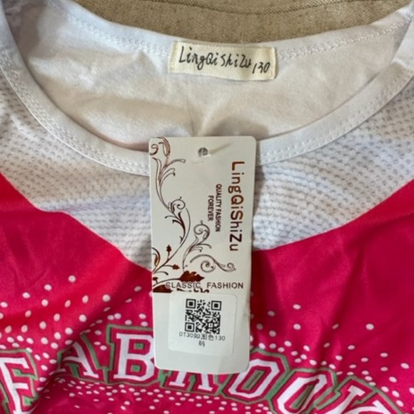 NEW Girls Pink 2 Piece Cheerleading Costume - SIZE 48-10 (European 130 size) - Picture 9 of 9